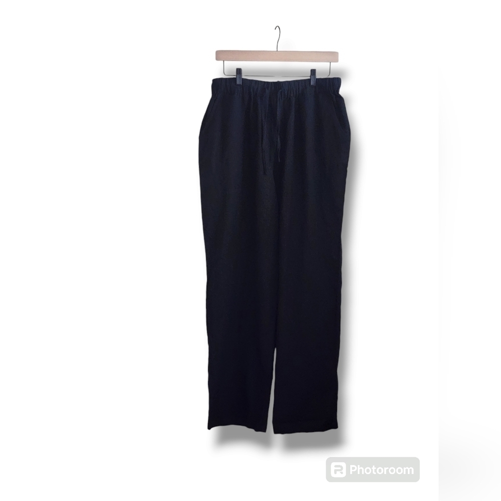 Chartou Cotton Pants Black With Pockets Comfortable Lightweight Comfort Size L